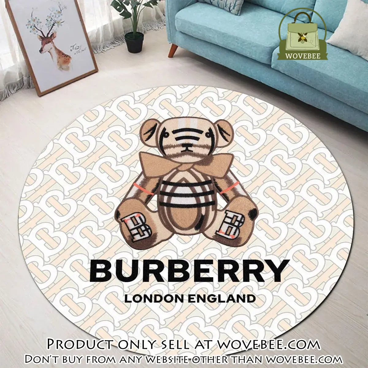 Burberry bear london england luxury brand fashion round rug carpet home decor special gift wvb5922743